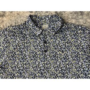 Callaway Golf Shirt Men Large All Over Print Polo Opti Dri Swing Tech Dash Black